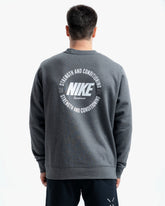 NIKE S&C MEN'S CREWNECK CHARCOAL/WHITE